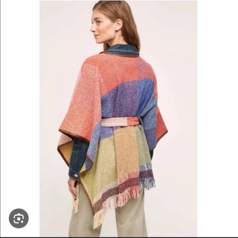 Anthropologie Nomad Morgan Carper Multicolor Open-Front Women's Sweater_M/L